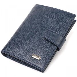 Придбати Практичний вертикальний чоловічий гаманець середнього розміру з натуральної шкіри флотар CANPELLINI 21735 Синій, image , характеристики, відгуки