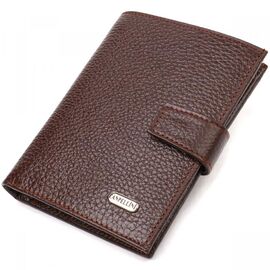Придбати Зручний вертикальний чоловічий гаманець середнього розміру з натуральної шкіри CANPELLINI 21737 Коричневий, image , характеристики, відгуки