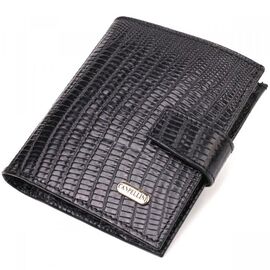 Купить Фактурный мужской бумажник из натуральной кожи с тиснением под крокодила CANPELLINI 21745 Черный, фото , характеристики, отзывы