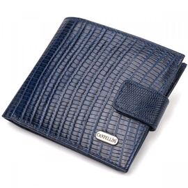 Придбати Чоловічий гаманець з натуральної шкіри горизонтального формату з тисненням CANPELLINI 21767 Синій, image , характеристики, відгуки