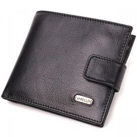 Придбати Практичний гаманець для чоловіків горизонтального формату з натуральної гладкої шкіри CANPELLINI 21772 Чорний, image , характеристики, відгуки