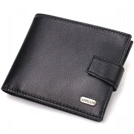 Придбати Класичний чоловічий гаманець із натуральної шкіри флотар CANPELLINI 21791 Чорний, image , характеристики, відгуки