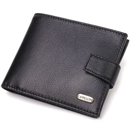 Купить - Классический мужской бумажник из натуральной кожи флотар CANPELLINI 21791 Черный, фото , характеристики, отзывы