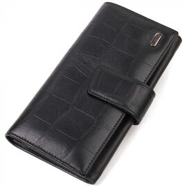 Купить - Классическое вертикальное мужское портмоне из натуральной кожи с тиснением CANPELLINI 21836 Черное, фото , характеристики, отзывы