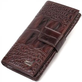 Купить Превосходное стильное мужское портмоне из натуральной кожи с тиснением под крокодила CANPELLINI 21846 Коричневое, фото , характеристики, отзывы