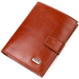 Придбати Привабливий вертикальний чоловічий гаманець середнього розміру з натуральної гладкої шкіри CANPELLINI 21858 Коричневий, image , характеристики, відгуки
