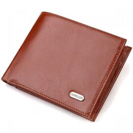 Купить Надежный горизонтальный мужской бумажник среднего размера из натуральной гладкой кожи CANPELLINI 21862 Коричневый, фото , характеристики, отзывы