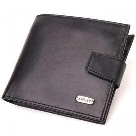 Придбати Стильний чоловічий гаманець з натуральної гладкої шкіри CANPELLINI 21880 Чорний, image , характеристики, відгуки