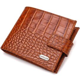 Придбати Незвичайний горизонтальний гаманець для чоловіків з натуральної шкіри з тисненням під крокодила CANPELLINI 21893 Рудий, image , характеристики, відгуки
