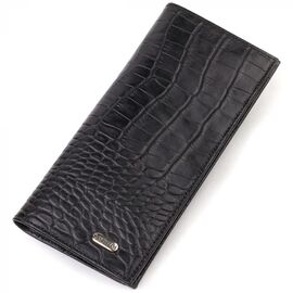 Купить Привлекательный вертикальный мужской бумажник из натуральной кожи с тиснением под крокодила CANPELLINI 21896 Черный, фото , характеристики, отзывы