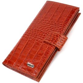 Купить Ультрамодный кошелек для мужчин из натуральной кожи с тиснением под крокодила CANPELLINI 21918 Рыжий, фото , характеристики, отзывы