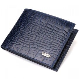 Придбати Гарний гаманець для чоловіків з натуральної шкіри з тисненням під крокодила CANPELLINI 21924 Синій, image , характеристики, відгуки