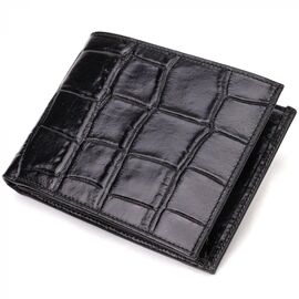 Придбати Модний гаманець для чоловіків з натуральної шкіри з тисненням під крокодила CANPELLINI 21925 Чорний, image , характеристики, відгуки