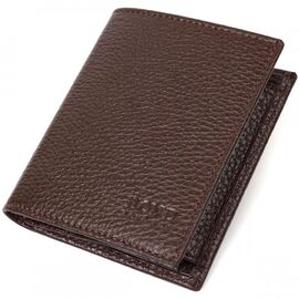 Купить - Стильный мужской бумажник небольшого размера из натуральной кожи BOND 21993 Коричневый, фото , характеристики, отзывы