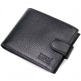 Придбати Компактний та водночас місткий гаманець для чоловіків з натуральної шкіри BOND 21996 Чорний, image , характеристики, відгуки