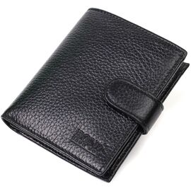 Купить - Мужской компактный вертикальный кошелек из натуральной кожи флотар BOND 22005 Черный, фото , характеристики, отзывы