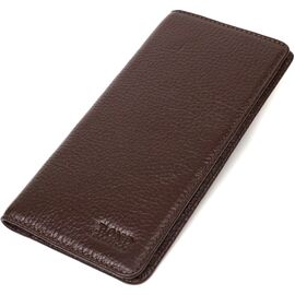 Купить Вертикальный узкий мужской бумажник из натуральной зернистой кожи BOND 22052 Коричневый, фото , характеристики, отзывы