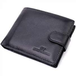Придбати Горизонтальний чоловічий гаманець із натуральної шкіри ST Leather 22443 Чорний, image , характеристики, відгуки