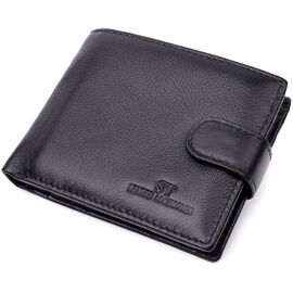 Купить - Горизонтальный мужской бумажник из натуральной кожи ST Leather 22443 Черный, фото , характеристики, отзывы