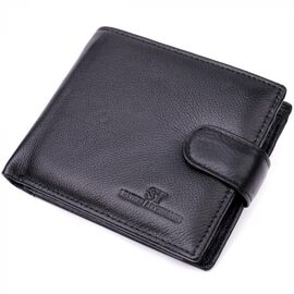 Придбати Чоловічий гаманець середнього розміру із натуральної шкіри ST Leather 22444 Чорний, image , характеристики, відгуки