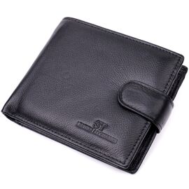 Купить - Мужской бумажник среднего размера из натуральной кожи ST Leather 22444 Черный, фото , характеристики, отзывы