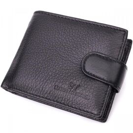 Купить Небольшой вместительный кошелек из натуральной кожи ST Leather 22456 Черный, фото , характеристики, отзывы