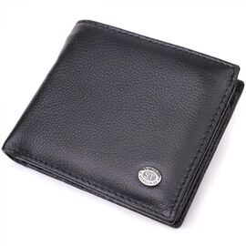 Купить - Стильный мужской кошелек из натуральной кожи ST Leather 22457 Черный, фото , характеристики, отзывы