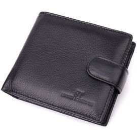 Купить - Отменный горизонтальный бумажник для мужчин из натуральной кожи ST Leather 22465 Черный, фото , характеристики, отзывы