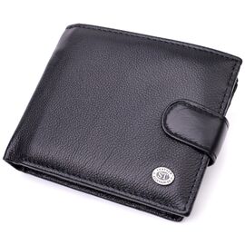 Купить - Мужской горизонтальный бумажник из натуральной кожи ST Leather 22466 Черный, фото , характеристики, отзывы