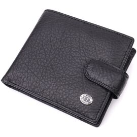 Купить - Мужской бумажник удобного размера из натуральной кожи ST Leather 22471 Черный, фото , характеристики, отзывы