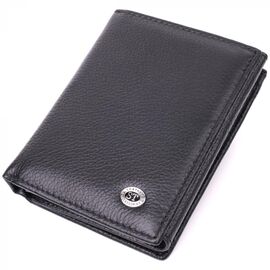 Купить - Бумажник вертикального формата из натуральной кожи ST Leather 22474 Черный, фото , характеристики, отзывы