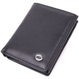 Купить Бумажник вертикального формата из натуральной кожи ST Leather 22474 Черный, фото , характеристики, отзывы