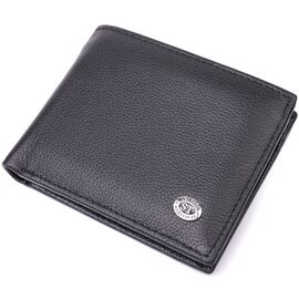 Купить - Компактное мужское портмоне из натуральной кожи ST Leather 22486 Черный, фото , характеристики, отзывы
