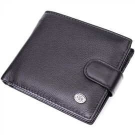 Купить - Горизонтальное мужское портмоне из натуральной кожи ST Leather 22487 Черный, фото , характеристики, отзывы