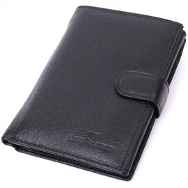 Придбати Місткий гаманець чоловічий з блоком під документи з натуральної шкіри ST Leather 22491 Чорний, image , характеристики, відгуки