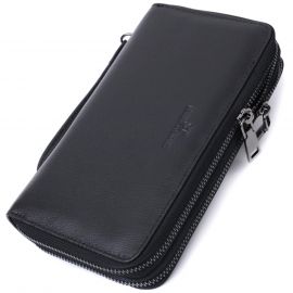 Купить Стильный мужской клатч на два отделения из натуральной кожи ST Leather 22700 Черный, фото , характеристики, отзывы