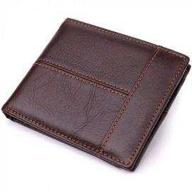 Купить Горизонтальный стильный кошелек из натуральной кожи Vintage 22888 Коричневый, фото , характеристики, отзывы
