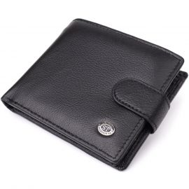 Купить Классический мужской бумажник горизонтального формата из натуральной кожи ST Leather 23094 Черный, фото , характеристики, отзывы