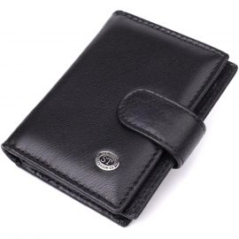 Купить Компактный мужской бумажник вертикального формата из натуральной кожи ST Leather 23095 Черный, фото , характеристики, отзывы