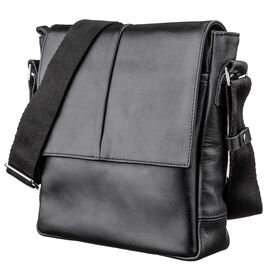 Купить Мессенджер мужской кожаный черный SHVIGEL 00793, фото , характеристики, отзывы