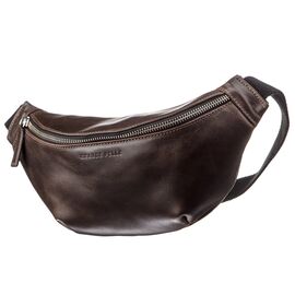 Поясная сумка GRANDE PELLE 11143 Темно-коричневая, Коричневый, фото 