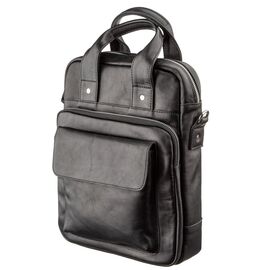 Придбати - Чоловіча сумка під А4 вертикального формату в гладку шкіру 11165 SHVIGEL, Чорна, image , характеристики, відгуки