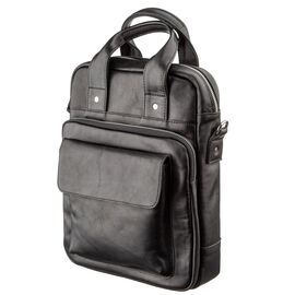 Купить - Мужская сумка под А4 вертикального формата в гладкой коже 11165 SHVIGEL, Черная, Черный, фото , характеристики, отзывы