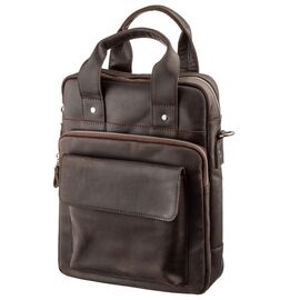 Купить - Винтажная сумка под А4 вертикального формата в матовой коже 11166 SHVIGEL, Коричневая, Коричневый, фото , характеристики, отзывы