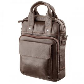 Купить Качественная мужская сумка вертикального формата SHVIGEL 11168 под А4 Коричневая флотар, Коричневый, фото , характеристики, отзывы