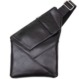 Купить - Кожаная мужская сумка через плечо GRANDE PELLE 11439 Черный, фото , характеристики, отзывы
