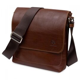 Купить - Кожаная мужская сумка через плечо GRANDE PELLE 11567 Коричневый, фото , характеристики, отзывы