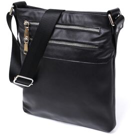 Купить - Кожаная сумка через плечо для мужчин SHVIGEL 11602 Черный, фото , характеристики, отзывы