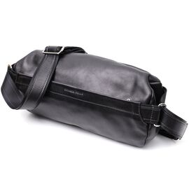 Купить - Оригинальная сумка через плече из натуральной кожи GRANDE PELLE 11649 Черная, фото , характеристики, отзывы