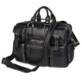 Купить - Многофункциональная сумка из натуральной кожи Vintage 14204 Черная, фото , характеристики, отзывы